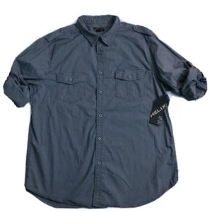 Helix Men's Gray Long Sleeve Button Down Shirt - XL